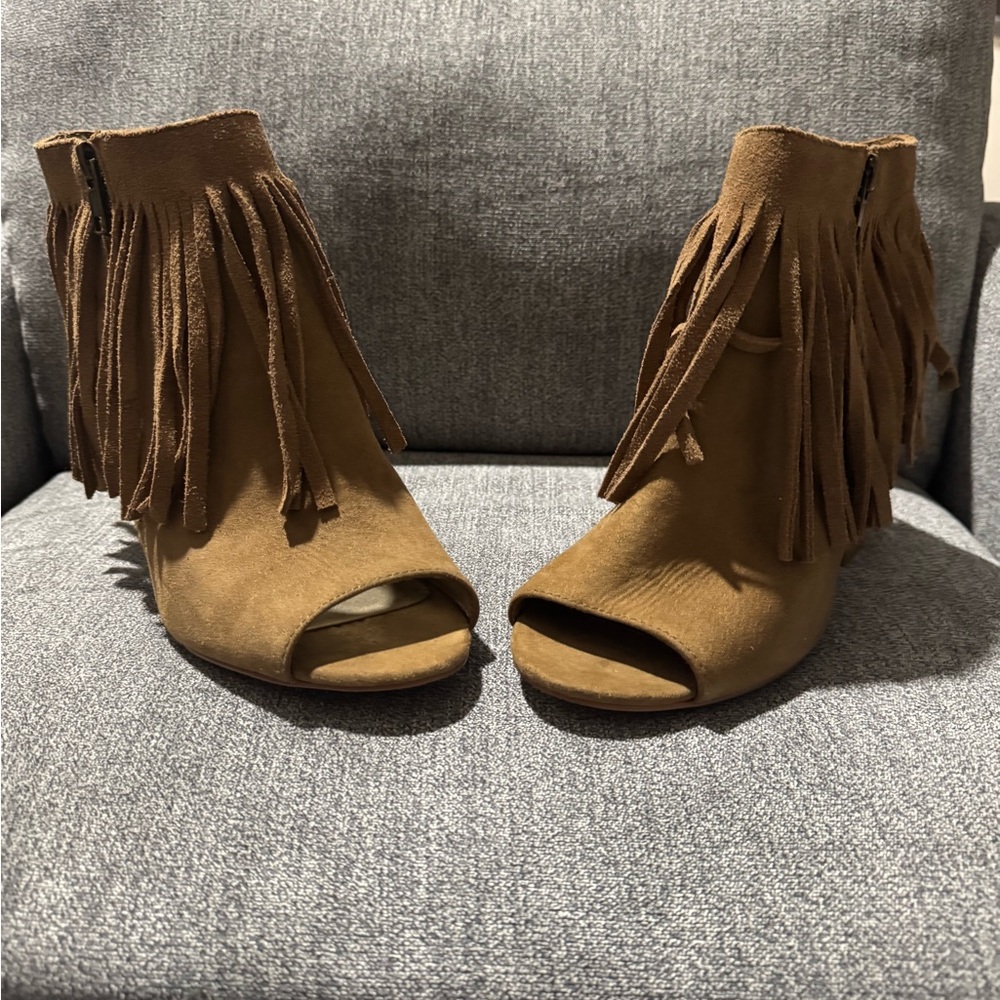 Carlos by Carlos Santana Jasper Brown Fringe Ankle Boots